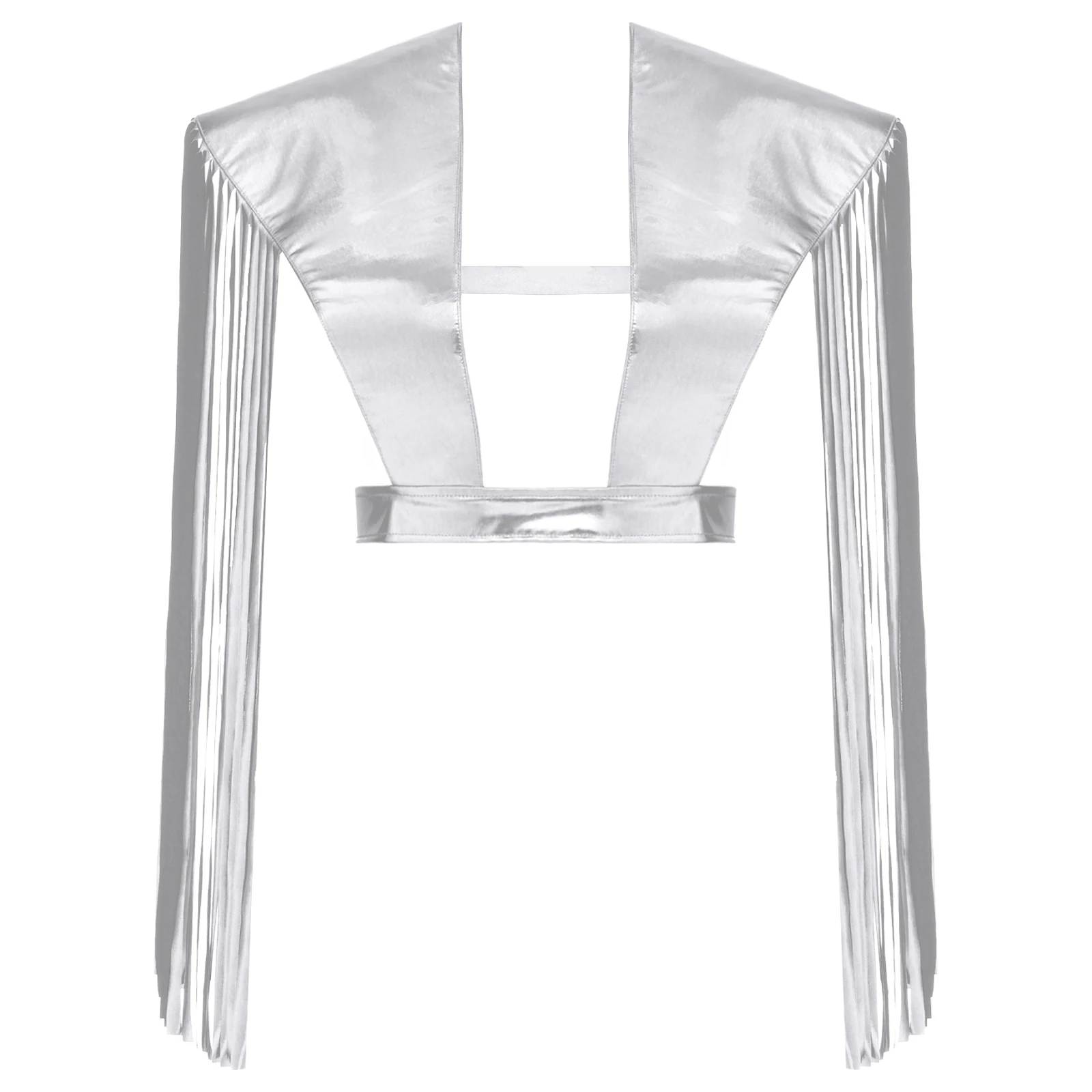 

Unisex Metallic Shoulder Arm Shrugs Tassel Fringe Adjustable Armor Shawls for Halloween Cosplay Masquerade Party Dance Accessory
