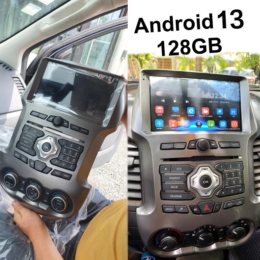 9INCH Car Multimedia Player Android 14 4G Lte Gps For Ford Ranger 2014 2015 F250 Navigation Stereo Tape Recorder Radio Head Unit