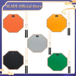 SLADE 8 Inches Drum Practice Mat for Drum Pads and Drumsticks Silent Practice Drum Mat Double Sided with Drum Stick