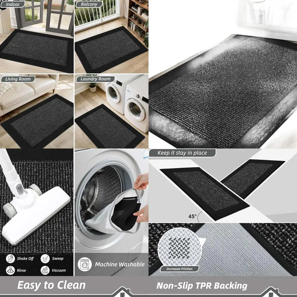 

Нескользящий грязезащитный придверный коврик 36x60 дюймов, моющийся впитывающий коврик для входной или задней двери