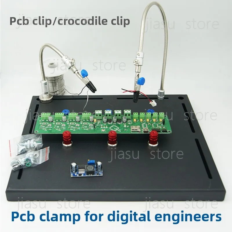 Magnetic PCB Clamp Workbench Holder, Circuit Board Repair Fixture, Phone Soldering Station Crocodile Clip Accessory