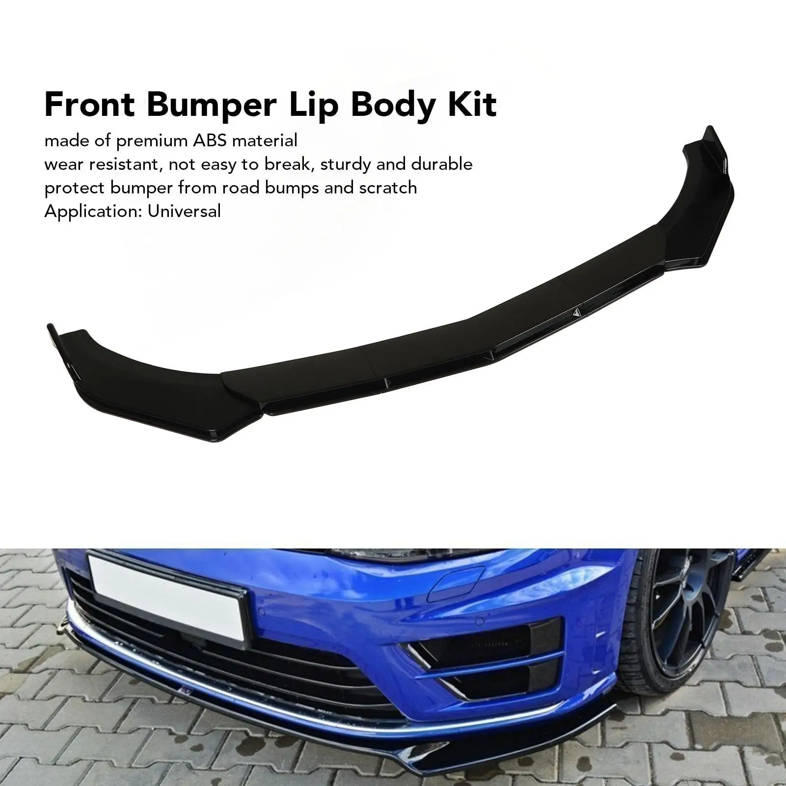 5Pcs Front Bumper Spoiler Splitter 110 to 140mm Universal Car Lip Body Kit for modification Car Front Bumper Lip