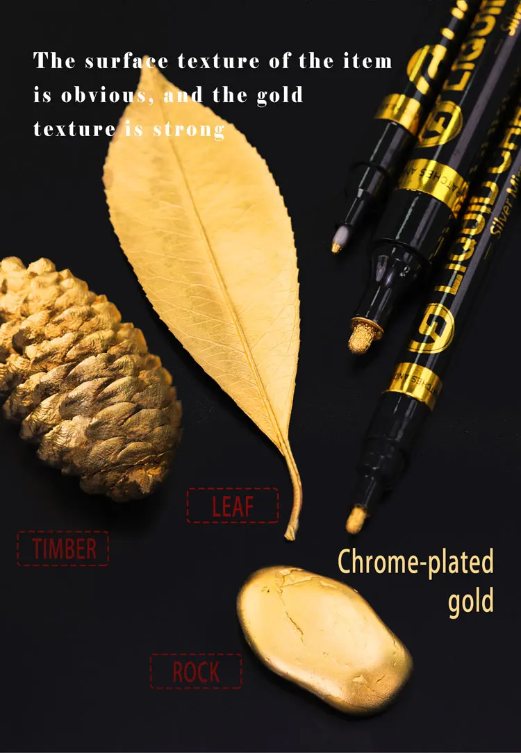 GUANGNA Flüssigspiegel-Chrom-Metallic-Marker, reflektierender Glanz, 2,0/3,0 mm Pinsel Silber Gold zum Färben, Strich, DIY-Handwerk – Detail 10