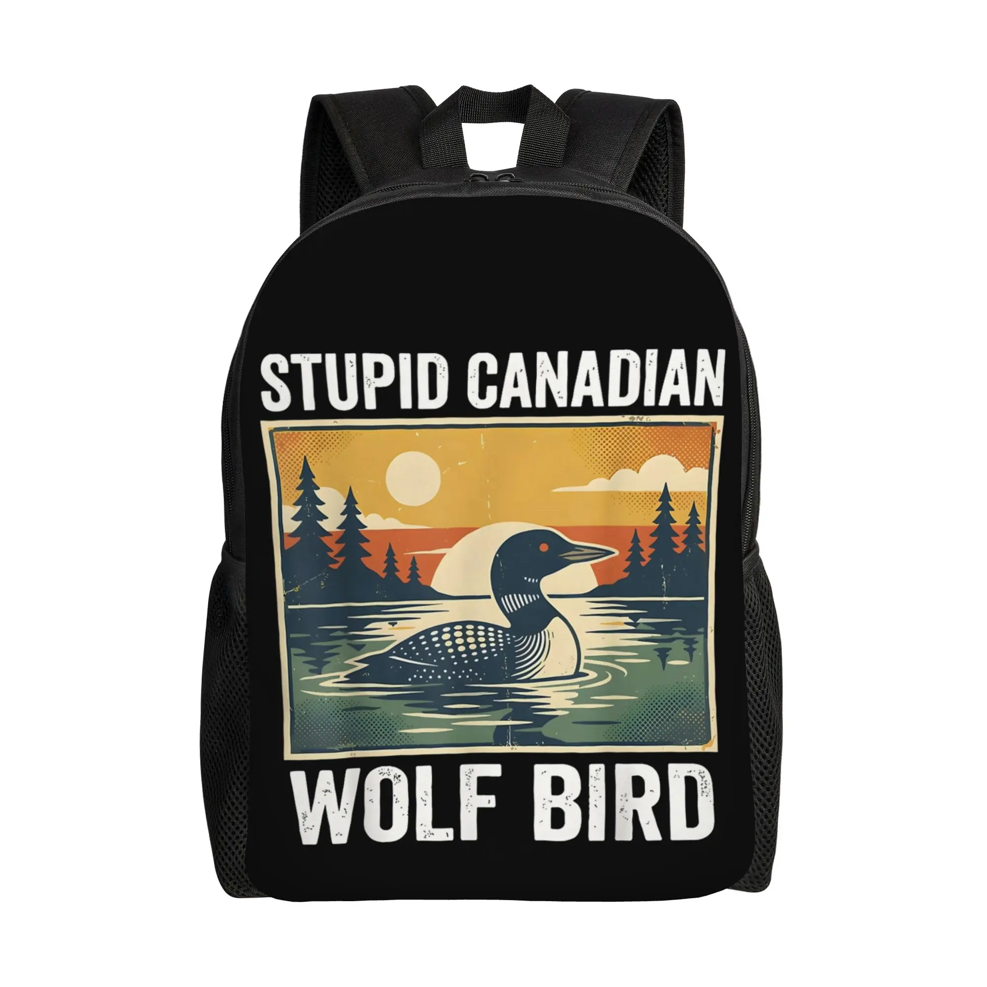

Забавный и стильный рюкзак с изображением канадского лоуна для студентов, походов и путешествий, прочный, для мужчин и женщин, с отделением для ноутбука, холщовая сумка