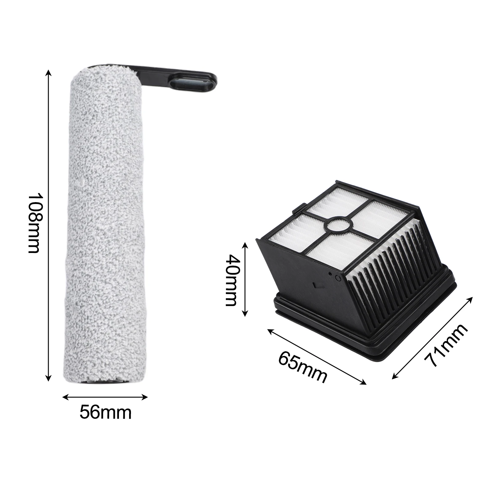 Main Brush Filter Kit Containing Roller Brush and HEPA Elements for Lubluelu BVC T8A Wet Dry Vacuum Cleaner Maintenance Needs