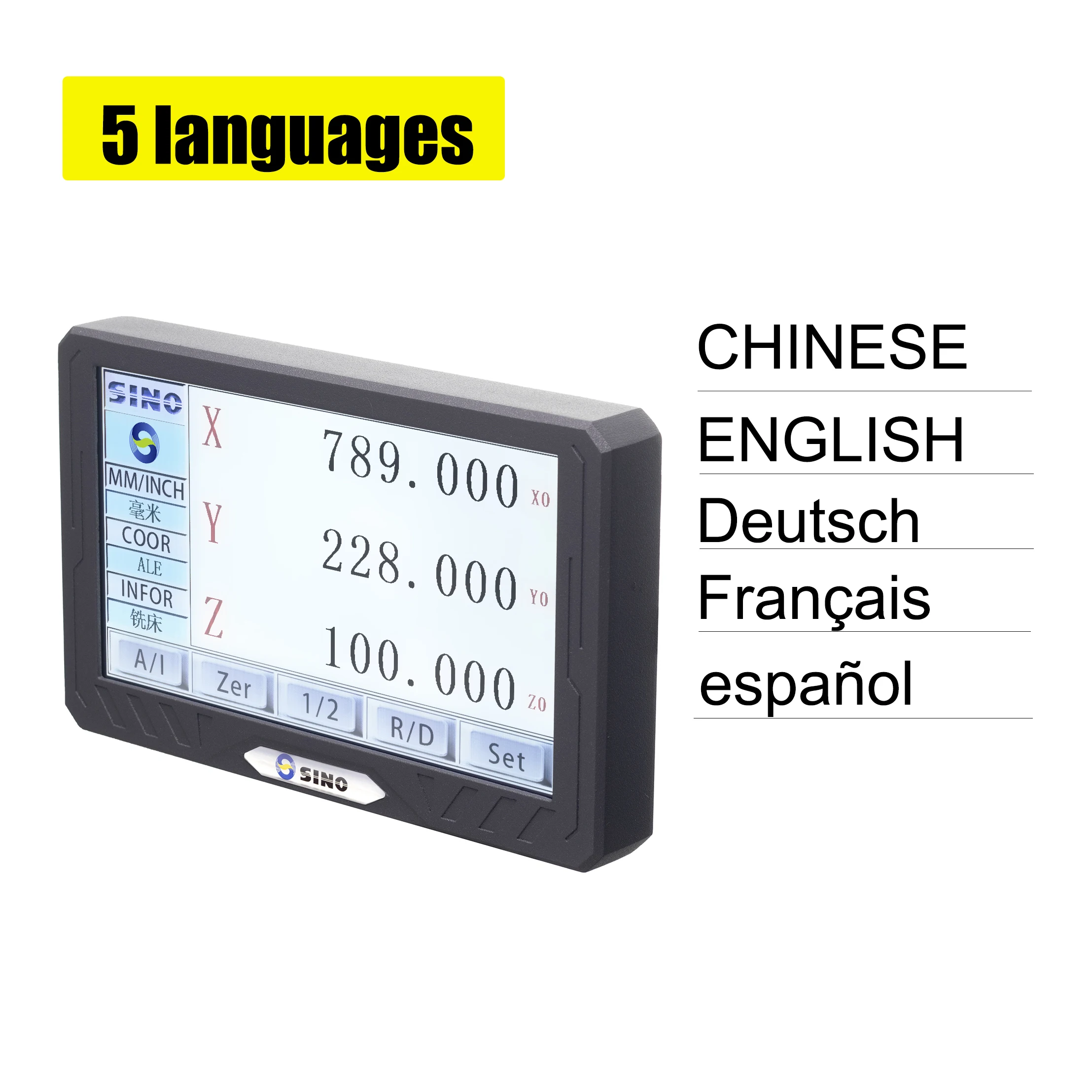 Imagem -03 - Sino Sds200s Eixos Lcd Full Touch Screen Digital Readout Dro Tampa de Metal Linear Escala de Exibição de Contador para Torno de Moagem Novo