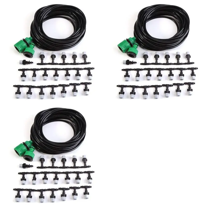 

【ELECTRONIC-ACCESSORIES】3X DIY Garden Patio Misting Mini Flow Drip Irrigation Misting Cooling System With Mist Nozzle Sprinkler