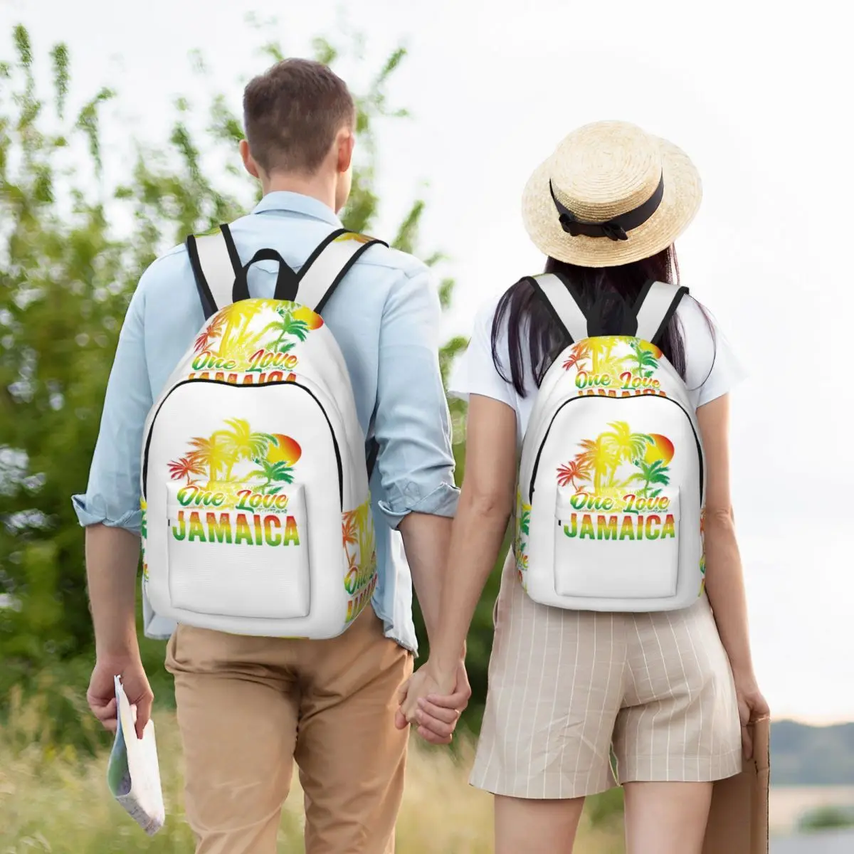 From Jamaica One Love. Backpack Hot Sale Daypack Large Capacity Kids BookBag School Bag Shoulder Bags for Men Women