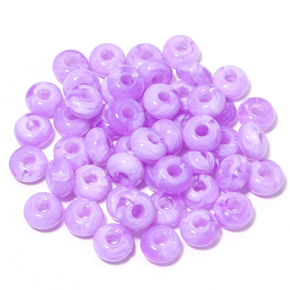 50 Stück/Lot 14×8mm Acrylperlen mit großem Loch, Abstandshalterperlen für die Schmuckherstellung, DIY-Halskette, Armband, Schlüsselanhänger, Zubehör