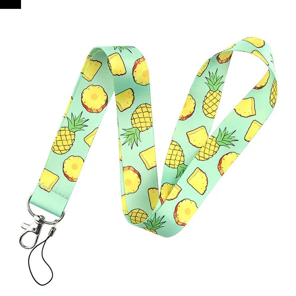 

Key Ring Holder ID Badge Holder Webbings Ribbon Cartoon Fruits Lanyard Phone Lanyard Phone Hang Rope Cheery Avocado Strap