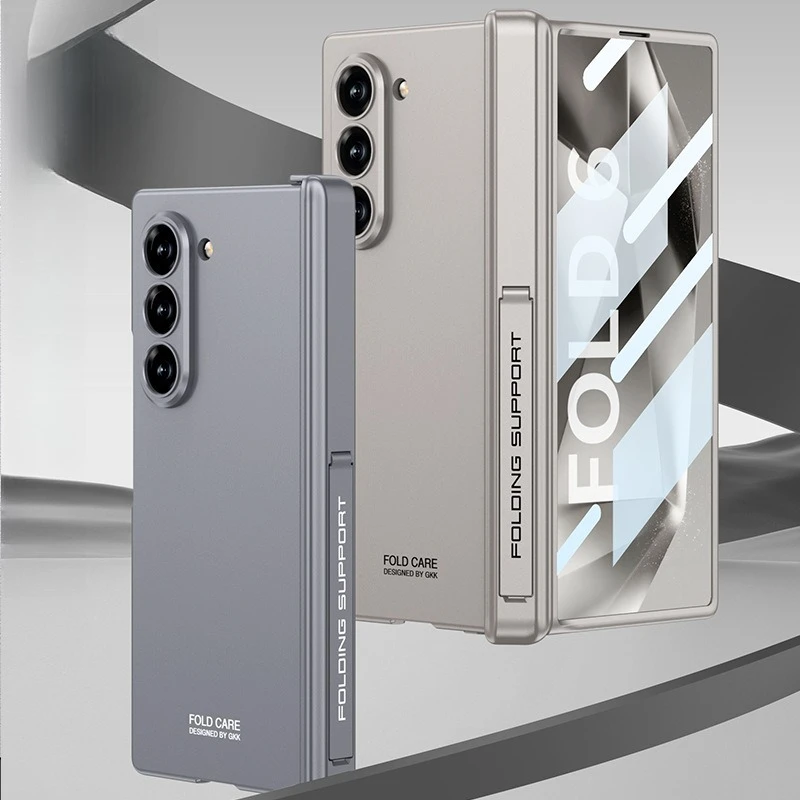 

Hinge Protection Magnetic Pen Slot CoverCase Luxury Stand Hard PC Shockproof Phone Case for Samsung Galaxy Z Fold 6