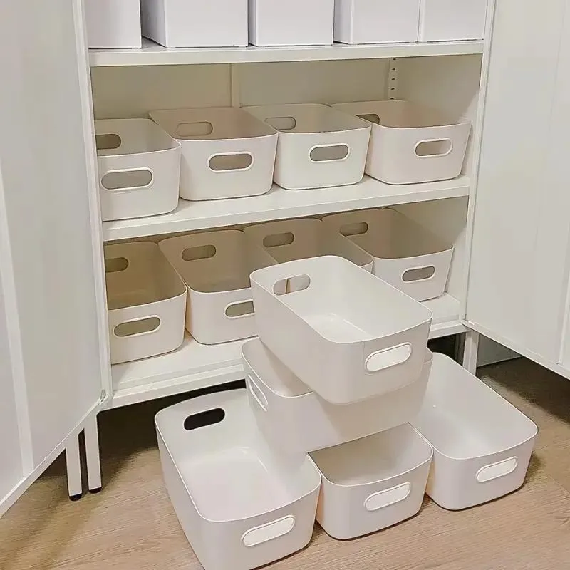 4pcs/1pc Desktop Miscellaneous Storage Box, Cosmetics and Snacks , Kitchen,Office, Home, Multifunctional Handheld Storage Box