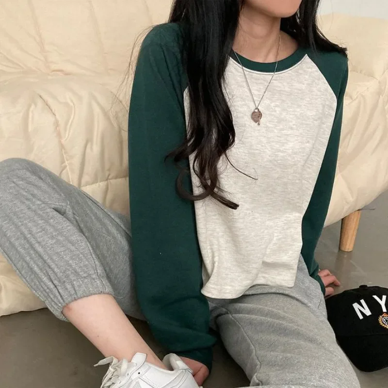 

Summer Streetwear Women Spring Patchwork Tops Sweet Loose Blouse Korean Leisure Students Blusas Mujer Kpop Tops Футболка Женский