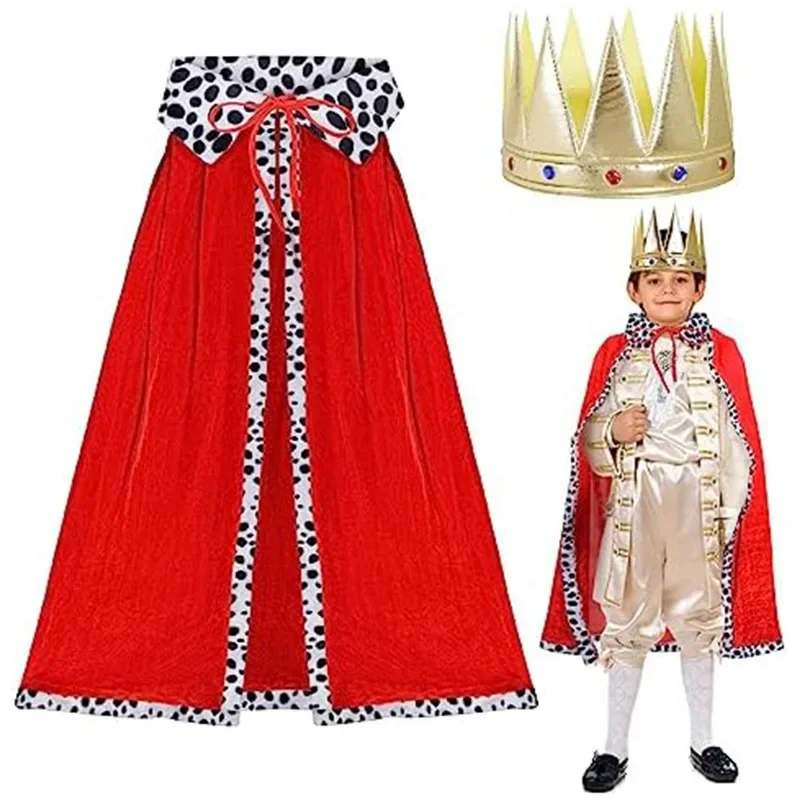 Children's Day Makeup Ball Costume New 2024 Halloween Hot Selling Cloak King and Prince Cloak Cape Spot Festival Party