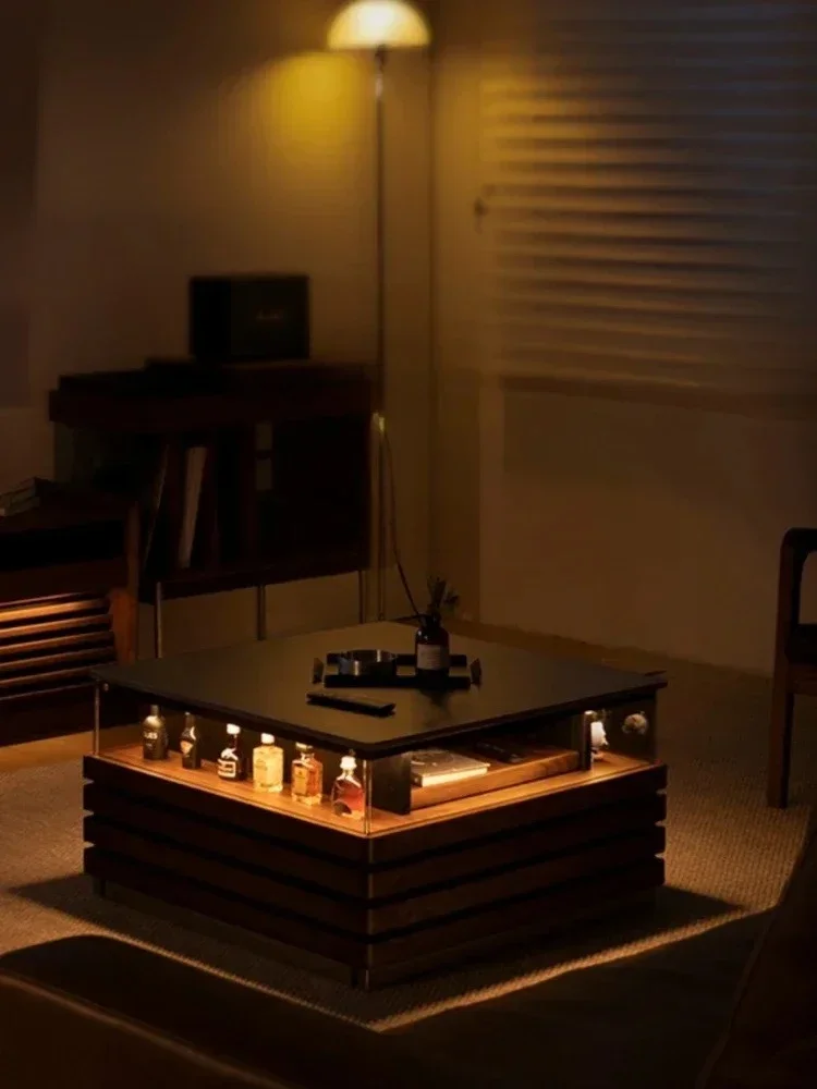 Solid Wood Lighting Atmosphere Black Walnut Modern Black Square