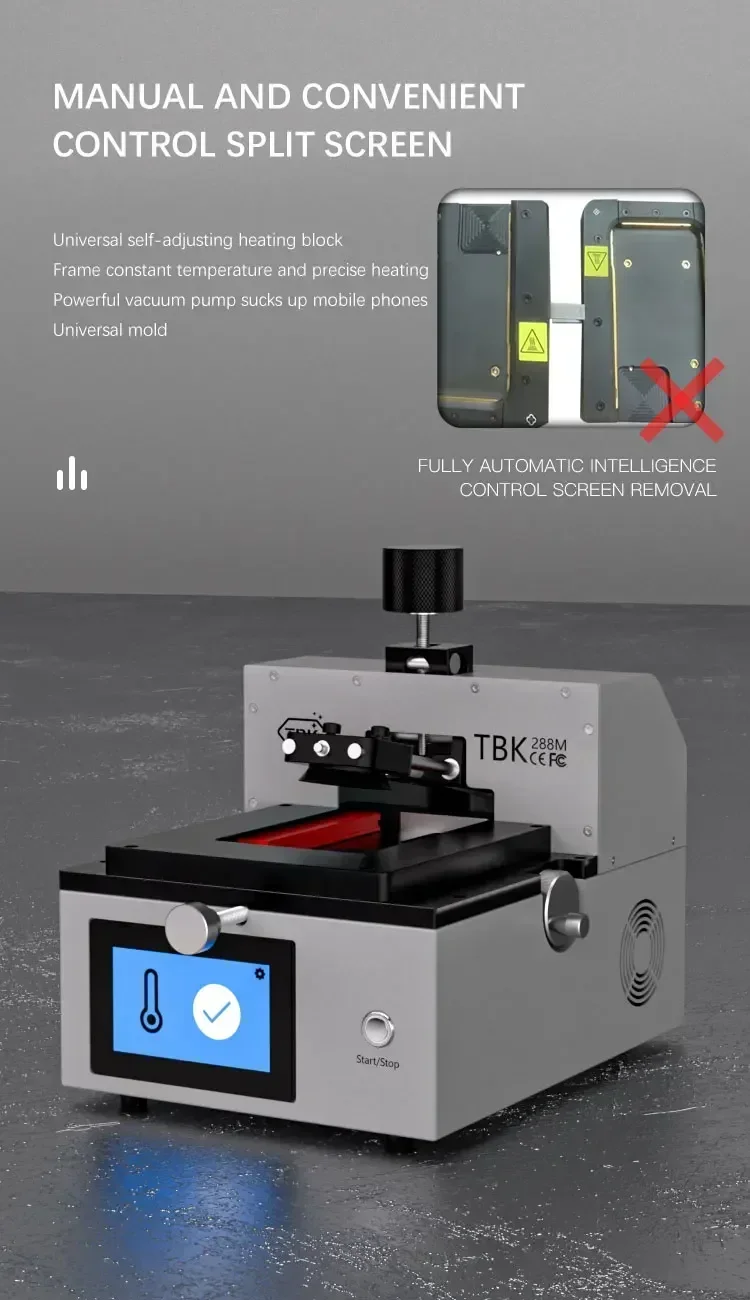 TBK-288M Screen Heating Separator One Click Automatic Heating Cell Phone Middle Frame Screen Disassembly Repair for iPhone 6-15