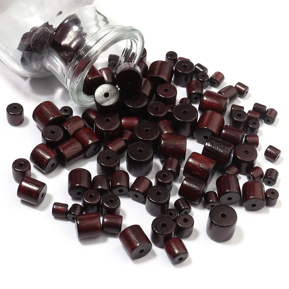20-50pcs/lot Cylindrical Shape Wooden Beads 3 Style Wood Beads Loose Beads For Jewelry Making diy Bracelet Necklace Accessories