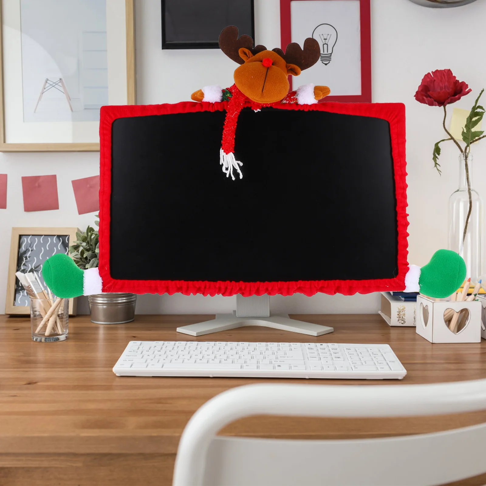 

Elk Protective Cover Computer Decorations for Monitor Covers Display Cases Screen Christmas