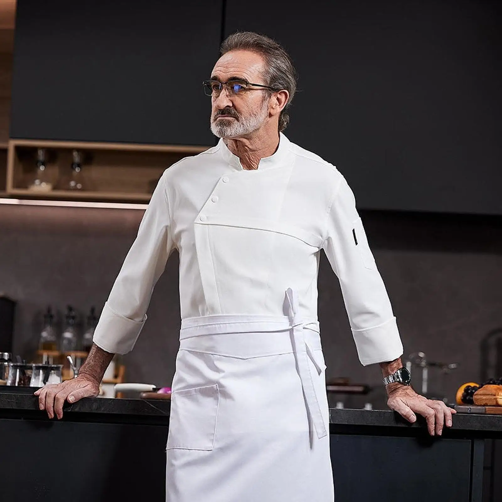 Chef Coat Lightweight Chef Work Clothes Chef Jacket for Bakery Hotel Kitchen 4XL