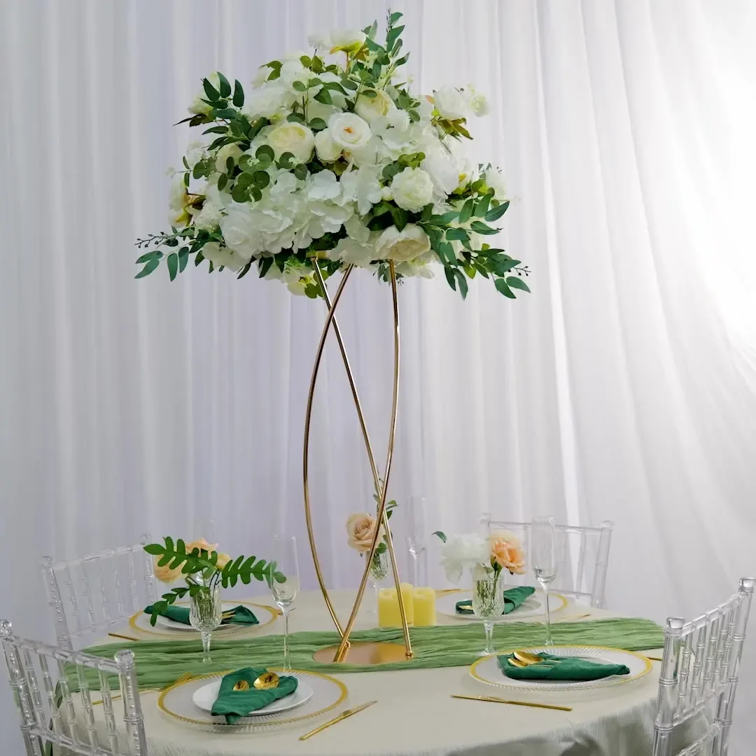 10 Stück Elegante Goldene Metall-Blumenständer als Hohe Tischdekoration für Hochzeitsfeier und Eventdekoration, Neues Design – Detail 7
