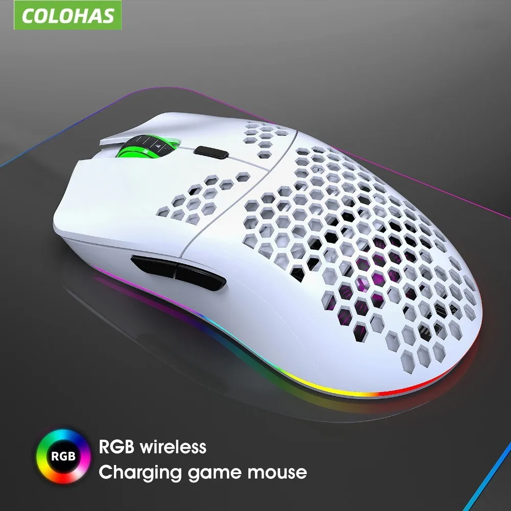 HXSJ T66 RGB 2.4G Wireless Gaming Mouse RGB Lighting Charging Mouse with Adjustable DPI Ergonomic Design for Desktop Laptop