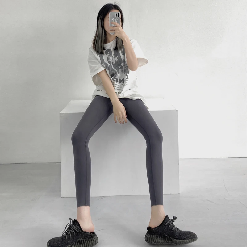 Wyszczuplające spodnie do jogi z wysokim stanem, krzyżowane paski, cienkie letnie damskie legginsy o długości 7/8, wysoce elastyczne, marka VignyWeenie