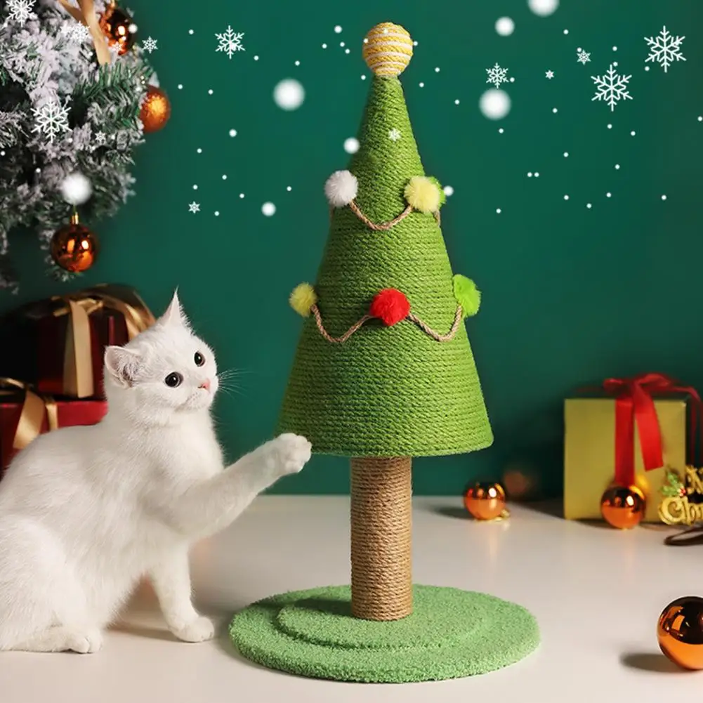 

Cat Scratching Board Christmas Tree Shape Pet Scratcher Cat Grab Column Natural Sisal Cat Scratching Post Pet Accessories