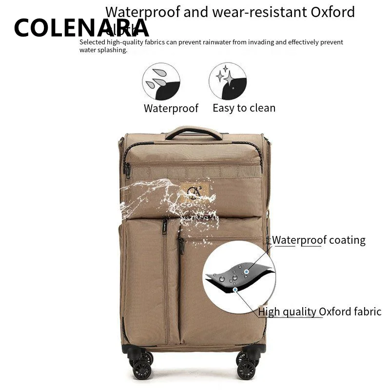 COLENARA Oxford valigia in tessuto 20 pollici scatola d'imbarco impermeabile 28 "Trolley da uomo 24" Password Box bagaglio a mano da viaggio