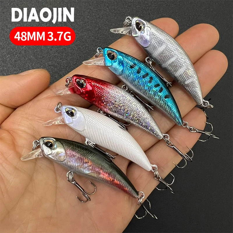 

Japan Mini Minnow Lure 3.7g 48mm Sinking Fishing Bait INTRUDER Trout Lures Artificial Jerkbait Small Hard Baits Pike Wobblers