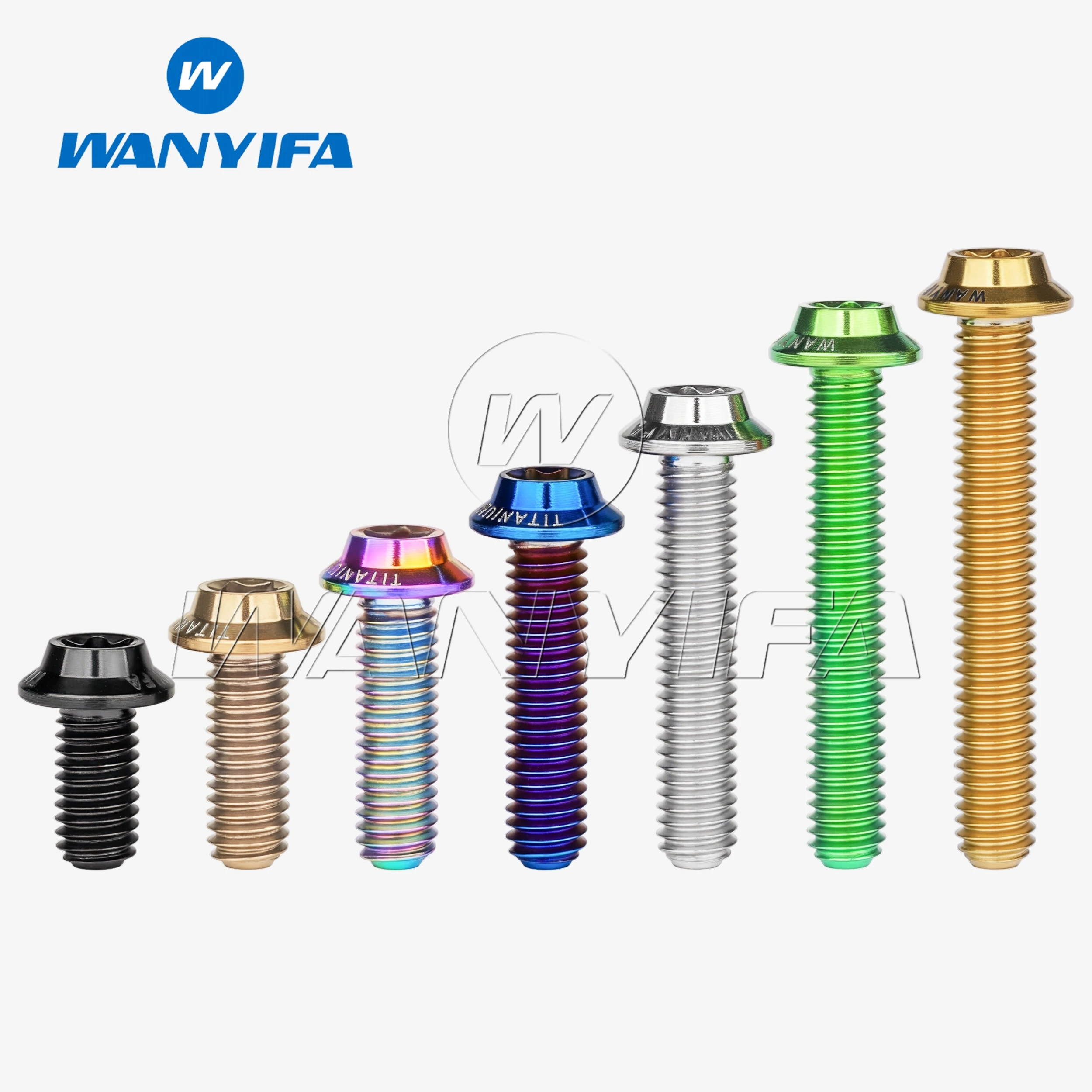 Wanyifa Titanium bolt M3x6/8/10/12/15/18/20mm butterfly head inner T10 Torx head screw for bicycle road bike