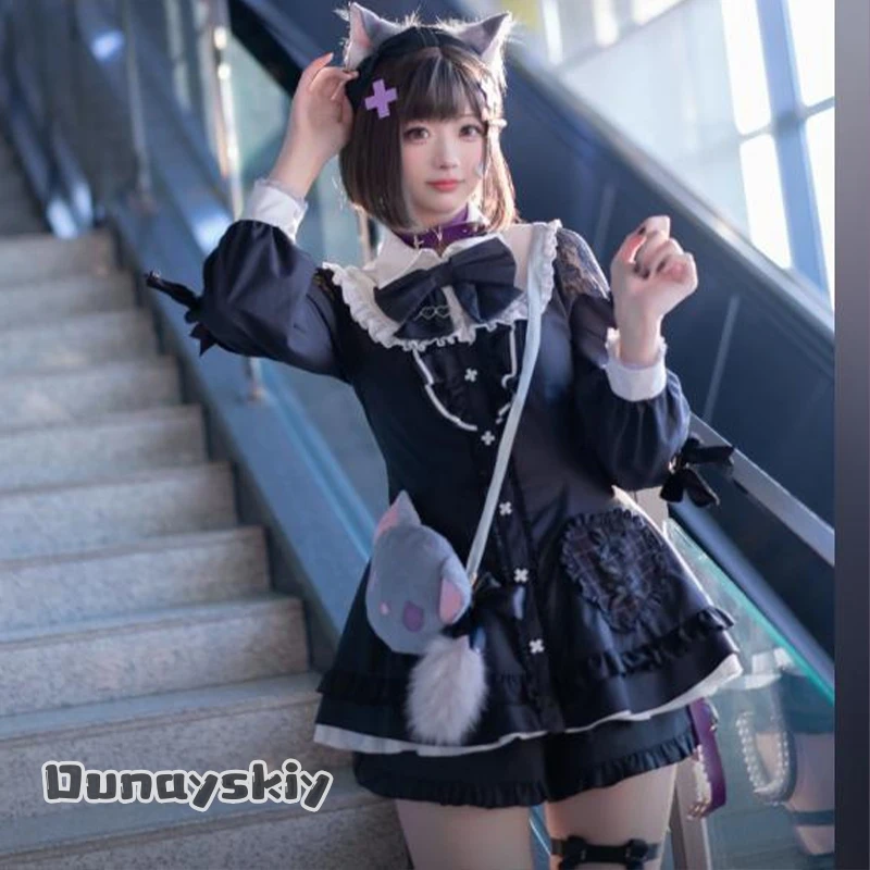 

abDSS^Project Sekai Colorful Stage Hinode Eina Cat's Eye Cosplay Costume Full Set With Cat Ears Headband Cat Tail Skirt Cat Claw