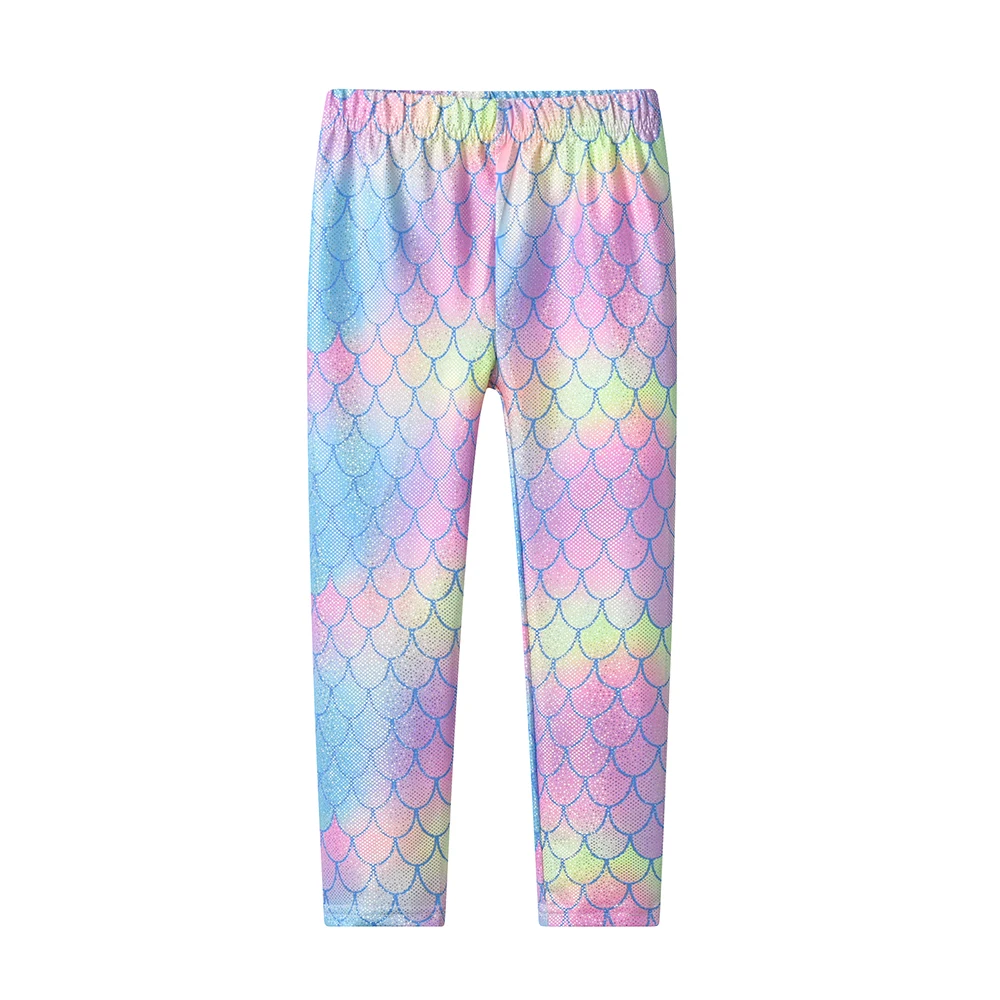 DXTON Summer Plaid Pencil Pants Kids Outdoor Wear Clothing Baby Girls Casual Leggings Gradient Mermaid Children Thin Trousers