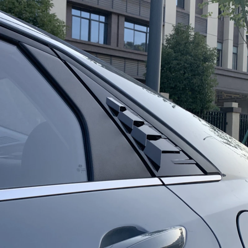 For Hyundai Elantra CN7 2020-2024 ABS Carbon Fiber Car Rear Side Window Rear Triangle Window Spoiler Louver Trim Car Accessories