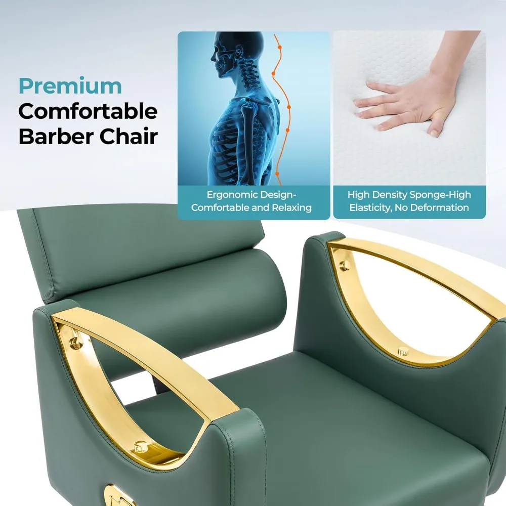 كراسي صالون تصفيف الشعر لمصفف الشعر كرسي حلاقة مستلق لصالون الحلاقة 360 كرسي شعر دوار مع هيدروليكي عالي التحمل