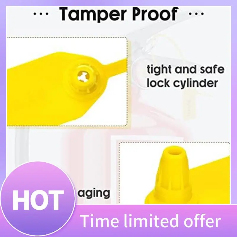 

ABFN-Plastic Tamper Resistant Seal Security Number Zipper Collar 250Mm Length 2000Piece Yellow