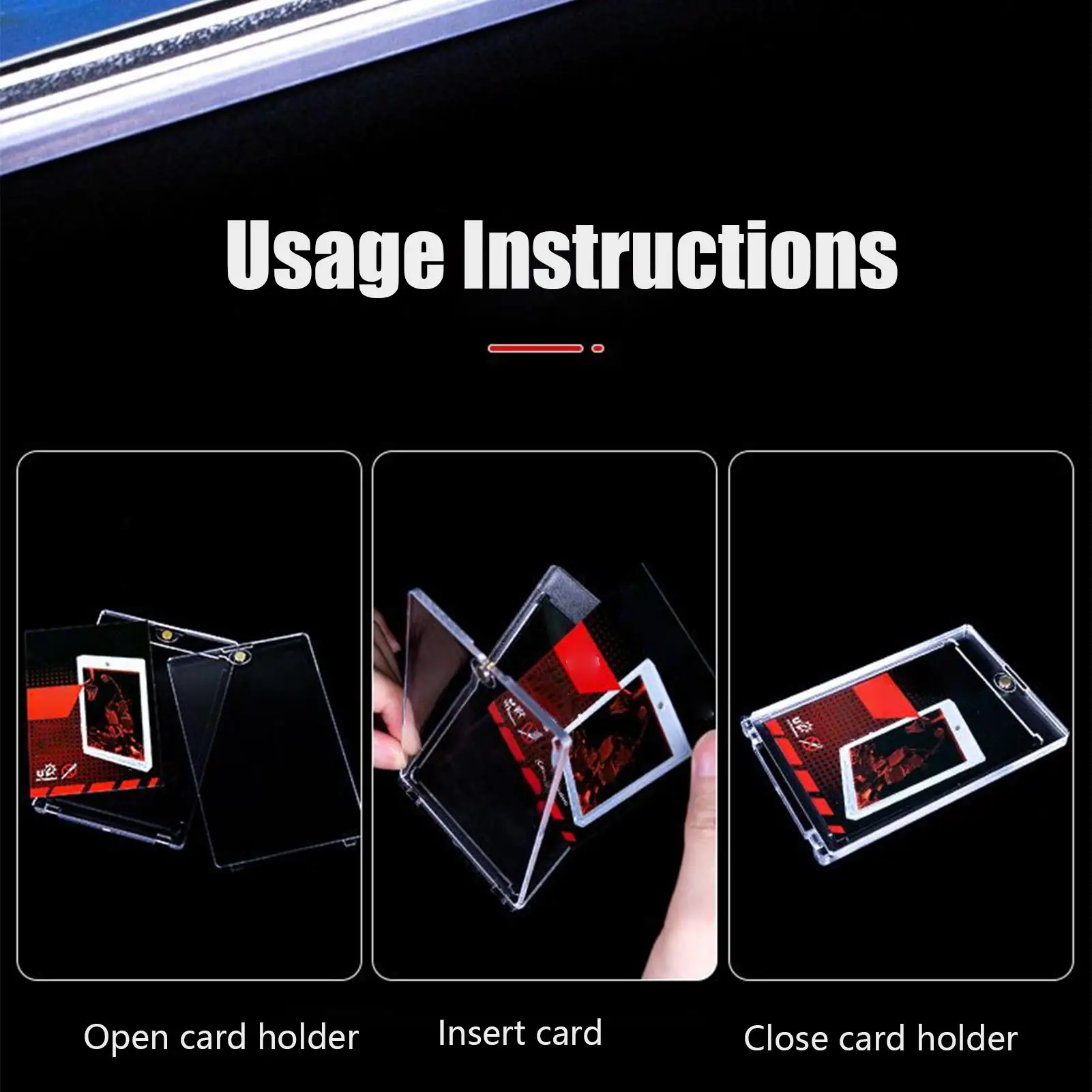 Clear Magnetic Baseball Card Protectors Hard Card Sleeves Court Accessories For Carrying Collecting Organizing Transport