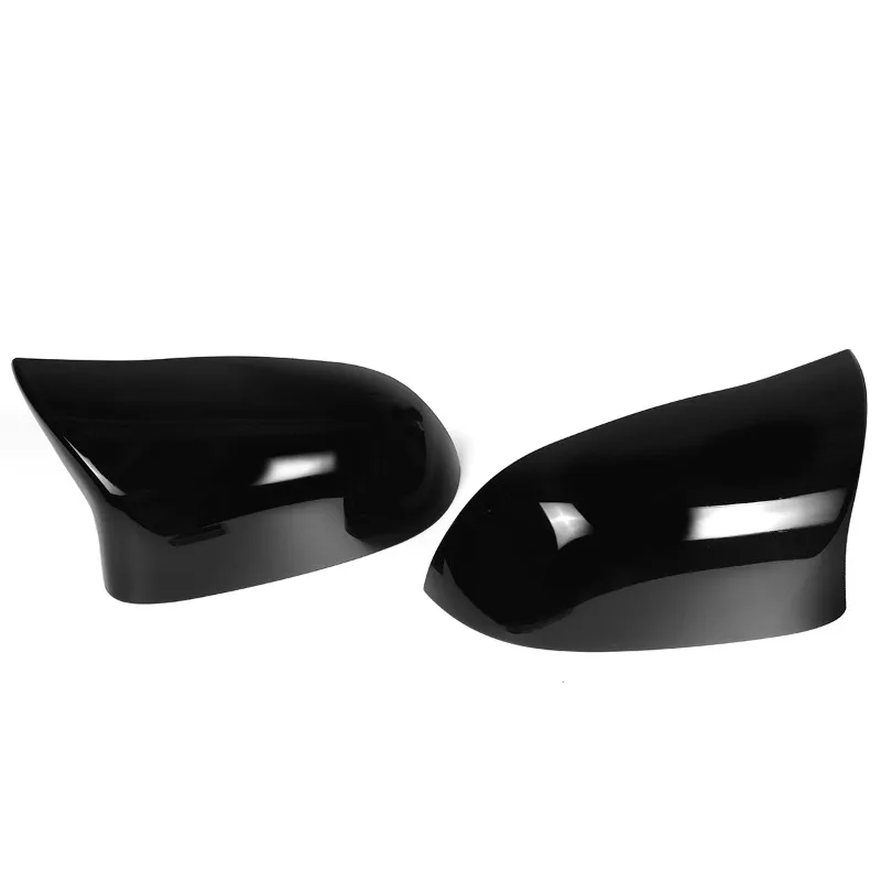 For BMW F15 X5 F16 X6 2014 2015 2016 2017 2018 Bright Black Caps Auto Car Rear View Side Mirror Cover Trim view 2