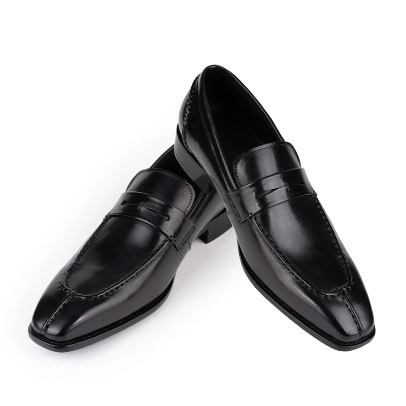 Men Leather Casual Shoes Fashion Comfortable High-end Leather Shoes Handmade Daily Dating Slip-On Wedding Party Dress Shoe