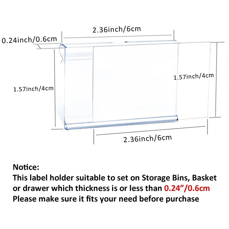 500Pcs Clear Plastic Label Holder Price Tag, Shelf Label Clip Removable Label Holder For Storage Bins Basket Labels