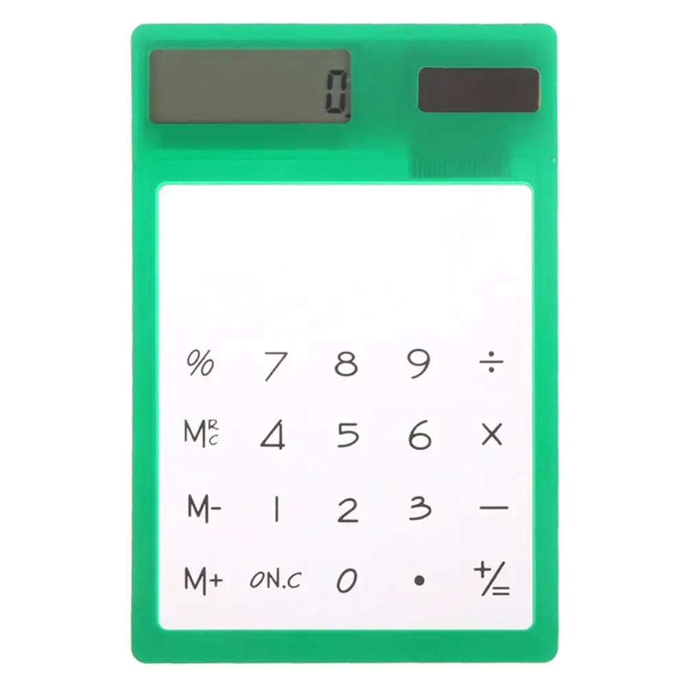 

Мини-калькулятор с 8-значным дисплеем, ультратонкие мини-научные калькуляторы, сенсорный экран, прозрачный солнечный калькулятор, школьный офис