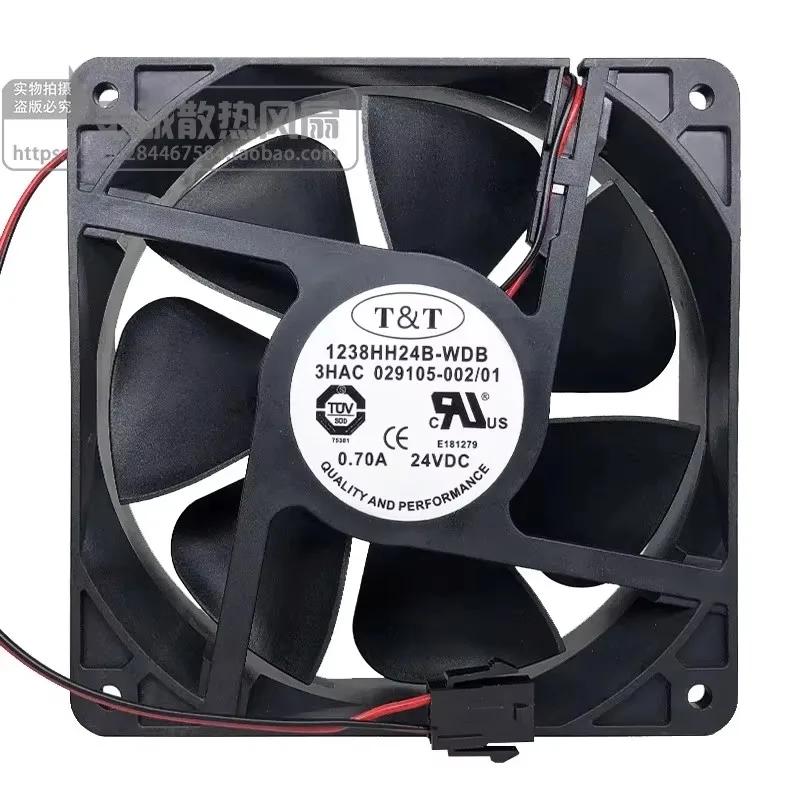 Original 12cm 120*120*38MM 24V 0.7A 1238HH24B-WDB ABB Robot Controller Cooling Fan 3HAC029105-002 with plug fan