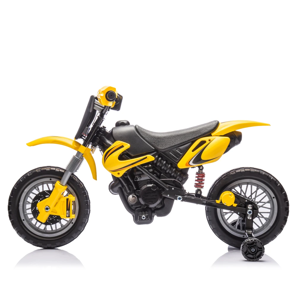 12V Kids Ride On Electric Toy Motorcycle,Indie music box with horn and engine,Simulation of dirt bike modeling for kids 3-8.