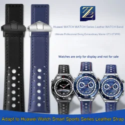 Suitable for Huawei Watch WATCH Ultimate, Extraordinary Master Beidou Intelligent GT3 2Pro Genuine Leather Watch Band 22mm Blue