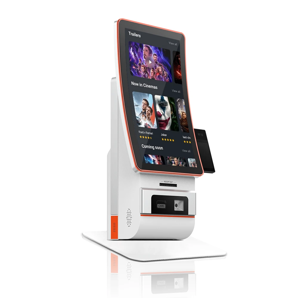 آلة طلب الخدمة الذاتية عالية الكفاءة لمطاعم الوجبات السريعة مقاس 23.6 بوصة شاشة منحنية جديدة بدون كعب