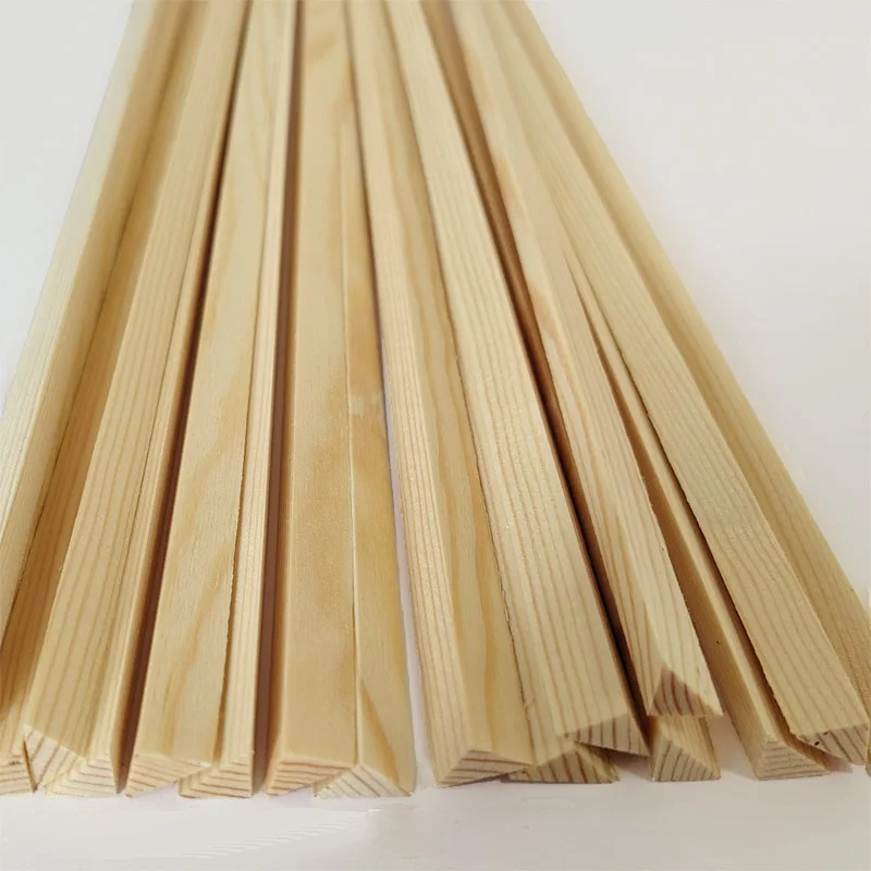 Custom Natural Siberian Scots Pine Strips,Isosceles Triangular Wood Strip,(Side 6mm to 30mm) for DIY Craft,Furniture Woodworking