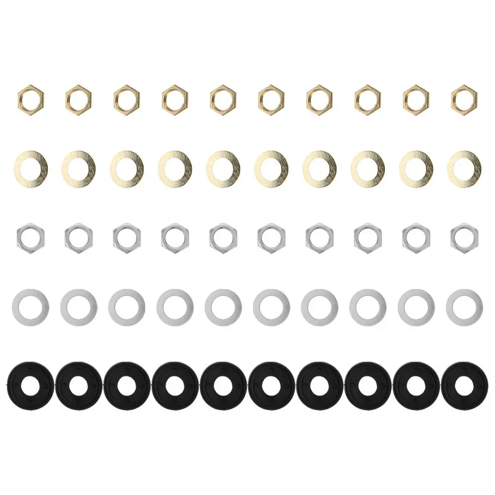 20Sets Clock Mechanism Hardware Kit Nuts Washers Gaskets Anti Aging Rubber Rings for Wall Clock DIY Repair Replacement Assembly