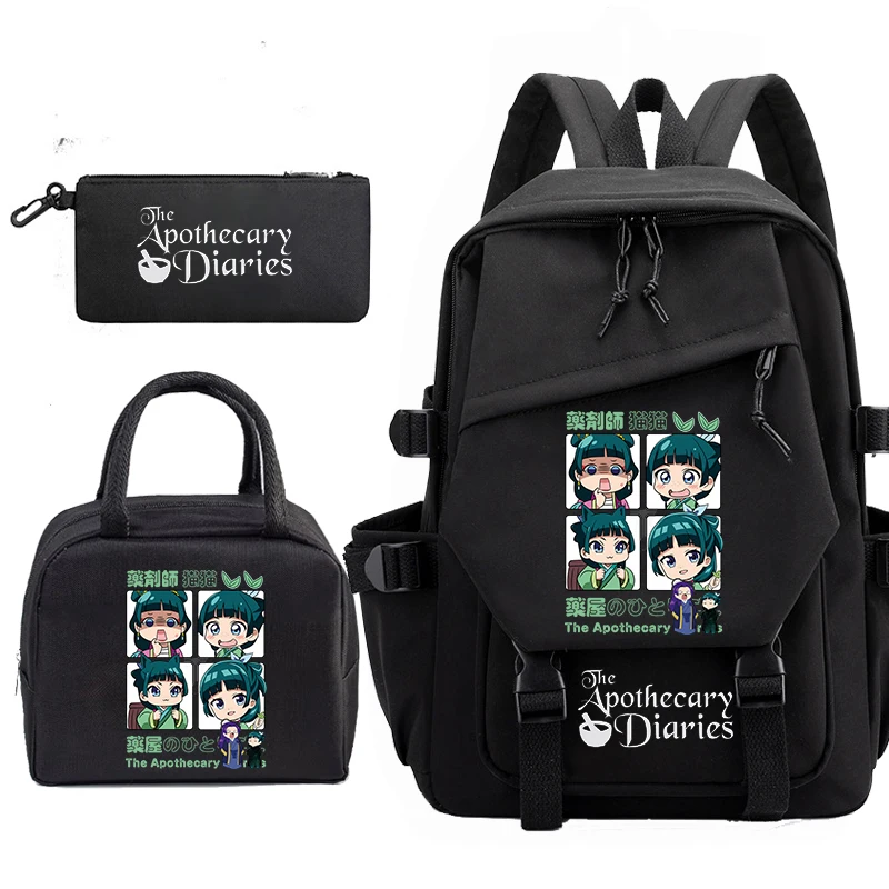 

New Fashion Mochila Students School Backpacks The Apothecary Diaries Maomao Anime Travel Knapsack Bag Mochila Backpack Bags 3pcs