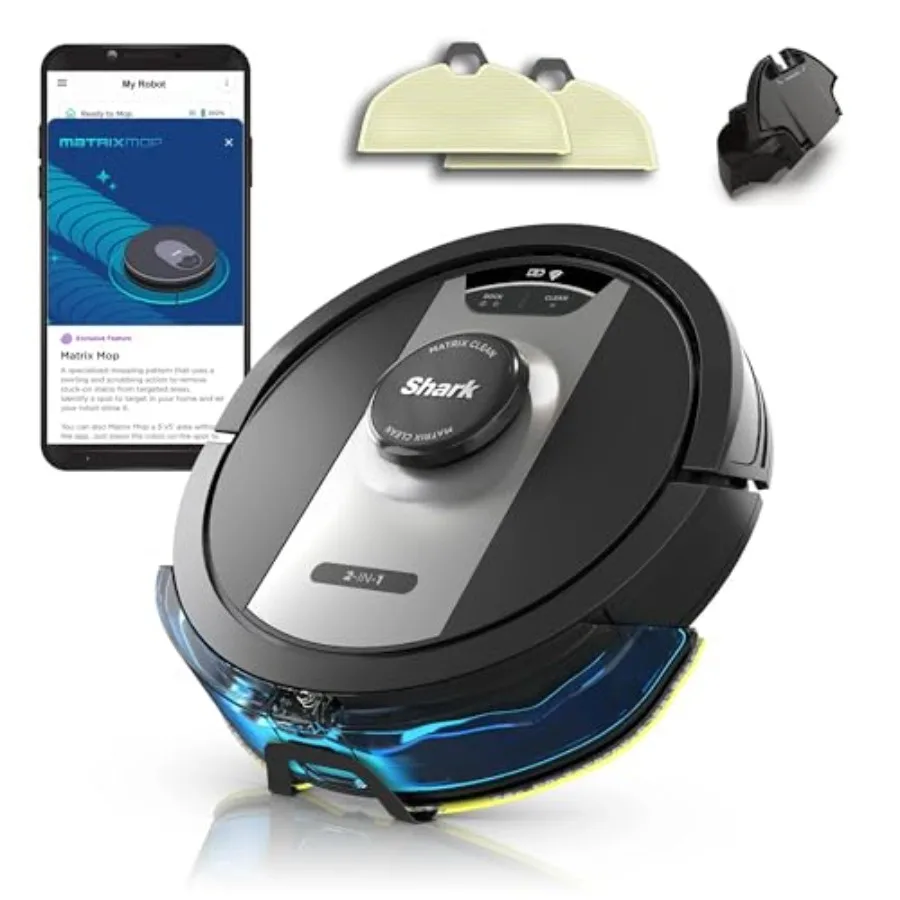 

Робот-пылесос 2-в-1 RV2400WD IQ с функцией Matrix Clean Sonic Mopping для уборки шерсти животных, ковров и твердых полов, черный/серебристый, совместимый с Wi-Fi