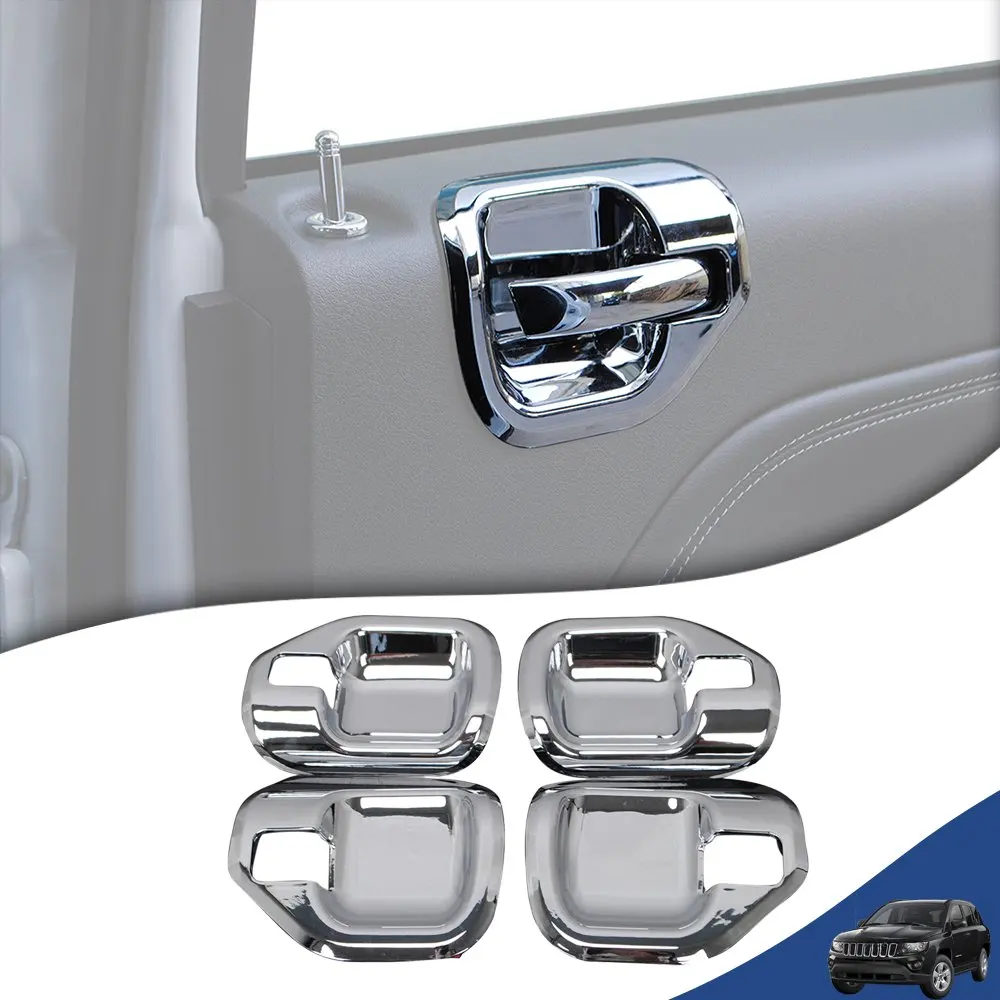For Jeep Compass 2010-2016 Car Inner Door Handle Bowl Cover Stickers Interior Decoration Auto Accessories view 2