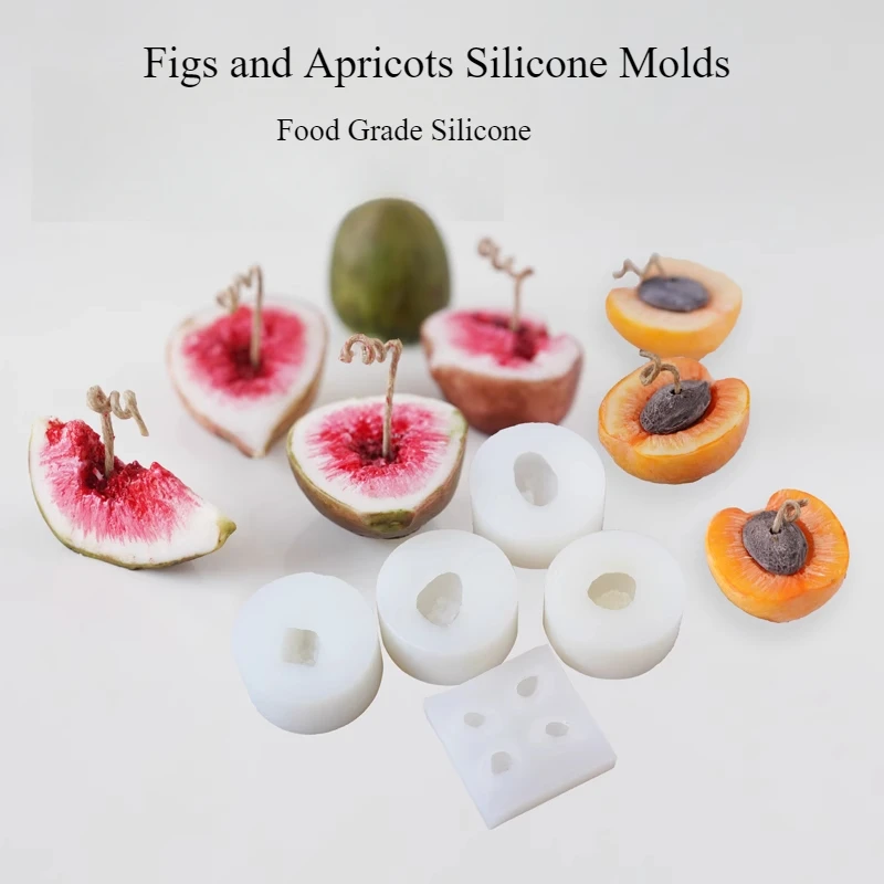 

3d Fig Apricot Scented Candle Silicone Mold DIY Simulation Fruit Baking Accessories Fondant Cake Chocolate Mould Cake Decoration